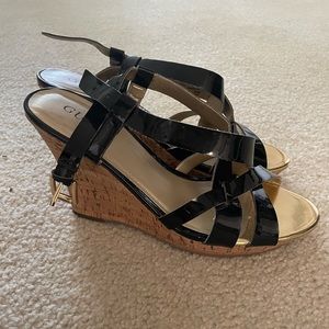 Guess Black Strappy Heels Women’s Size 8